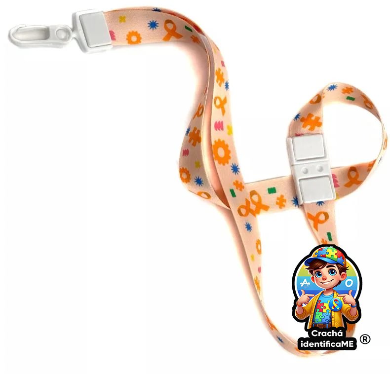 Cordão TDAH e TOD com Trava de Segurança – Identificação para Deficiências Ocultas