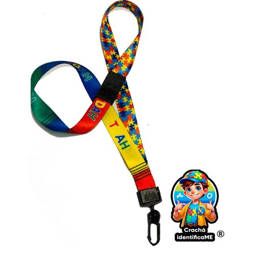 Cordão Dupla Face TDAH + Autismo – Trava Anti-Sufocamento