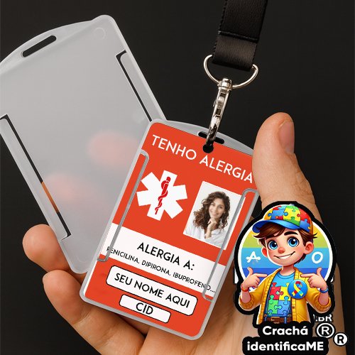 Crachá Alérgico a Medicamentos – Identificação Médica de Emergência-1